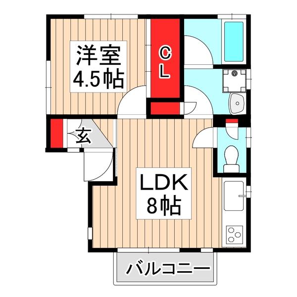 アレグリア(1LDK/2階)の間取り写真