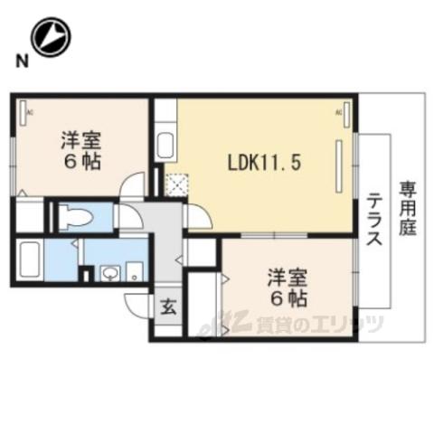 クラジールヤマザキ(2LDK/1階)の間取り写真