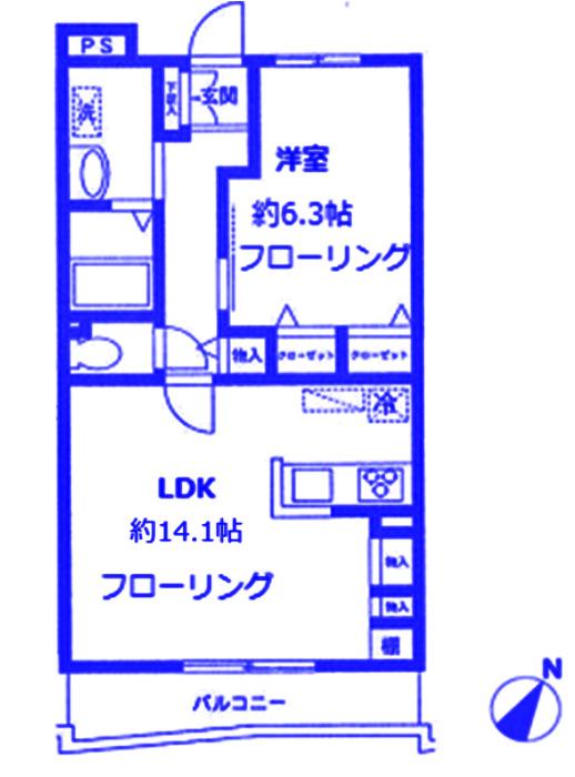 フェアリーペット弐番舘(1LDK/1階)の間取り写真