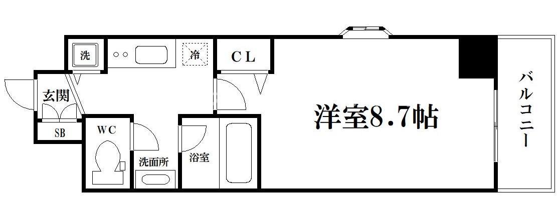コンフォルトK(1K/3階)の間取り写真