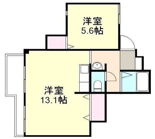 ガーディニア倉敷(2DK/1階)の間取り写真