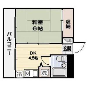 カーサふじみ野(1DK/5階)の間取り写真
