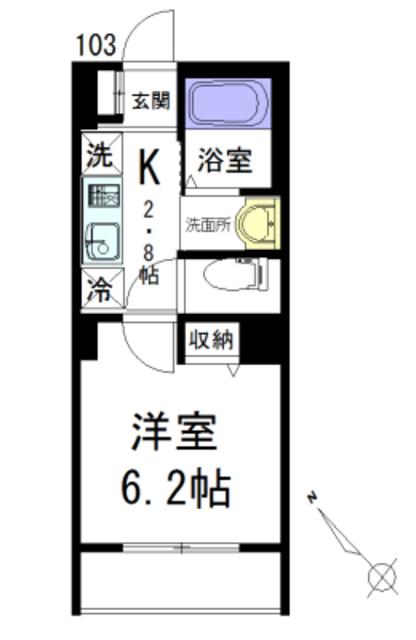 CASA FELICEN(1K/1階)の間取り写真