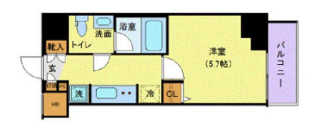AZEST北千住(1K/9階)の間取り写真