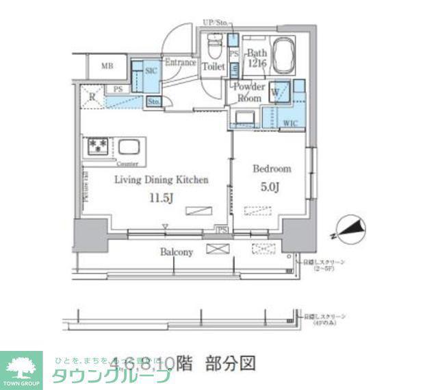 パークアクシス本所吾妻橋(1LDK/10階)の間取り写真