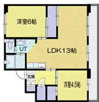 ビレッジハウスおさつ1号棟(2LDK/1階)の間取り写真
