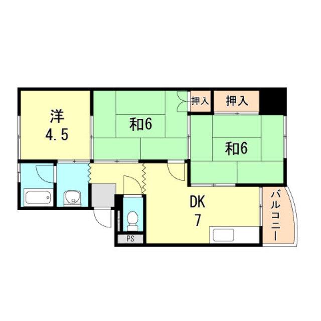 藤本ハイツ(3DK/3階)の間取り写真
