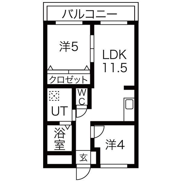 マルニコーポ都島第三(2LDK/3階)の間取り写真