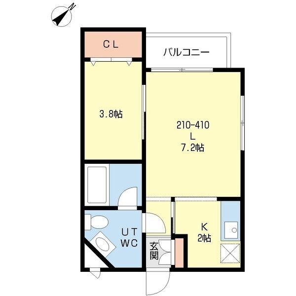 グランメール弘道館第2(1LDK/2階)の間取り写真