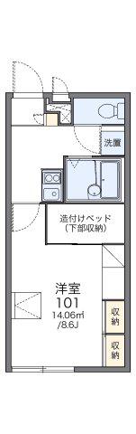 レオパレス里(1K/1階)の間取り写真