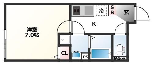 COCOCUBE西日暮里(1K/5階)の間取り写真
