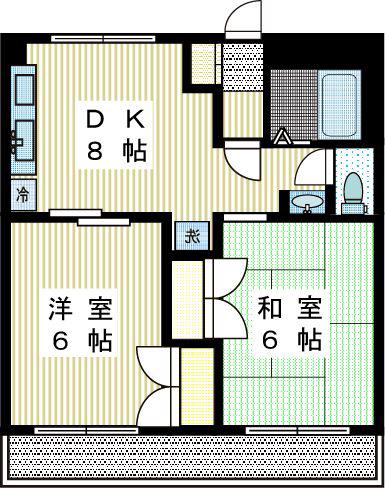 レジデンス向ヶ丘B(2DK/3階)の間取り写真