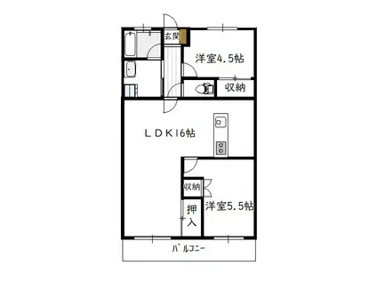 サンジェルマンI(2LDK/1階)の間取り写真