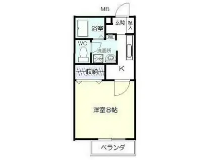 エスペーロ(1K/1階)の間取り写真