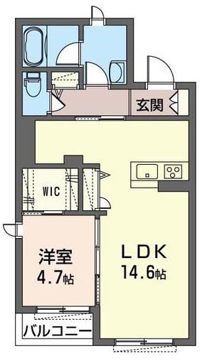 FLATS K(1LDK/2階)の間取り写真