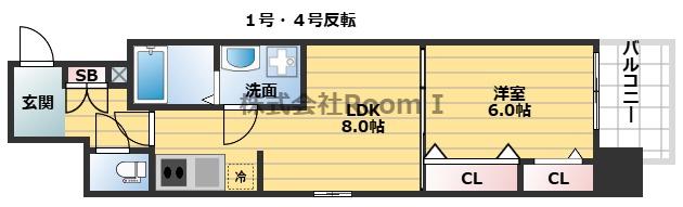 プレサンス心斎橋ニスト(1LDK/2階)の間取り写真
