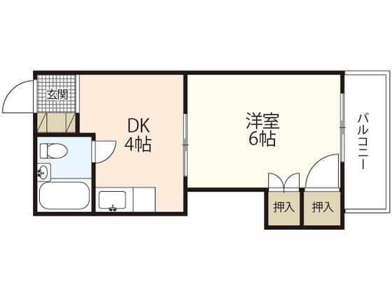 タカスハイツ(1K/5階)の間取り写真
