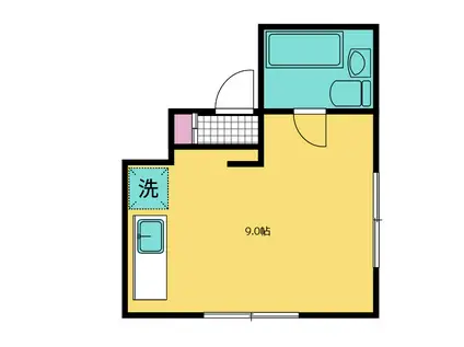 杉山ビル(1K/3階)の間取り写真
