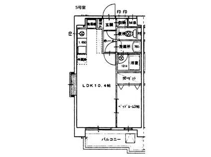 ラ・ホヤ・ハナクマ(1LDK/4階)の間取り写真