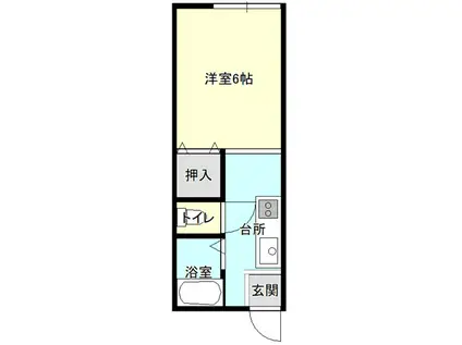 サンシティ奈菜(1K/2階)の間取り写真