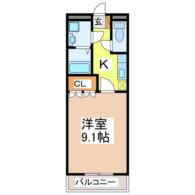 メゾンサンフィット(1K/1階)の間取り写真