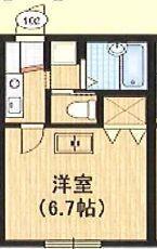 フォルス12(1K/1階)の間取り写真