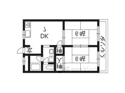 ラーバン嵯峨(2DK/3階)の間取り写真