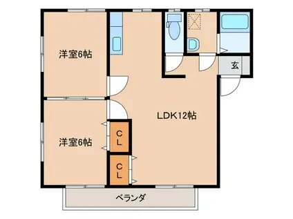 レジデンスコウヨウ(2LDK/2階)の間取り写真