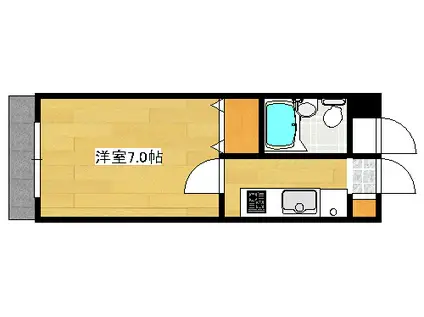 シャンブレ元住吉(1K/3階)の間取り写真