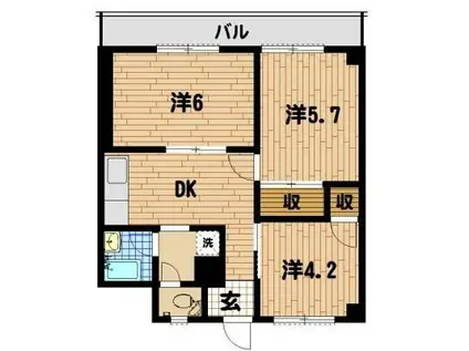 第3森ビル(3DK/3階)の間取り写真