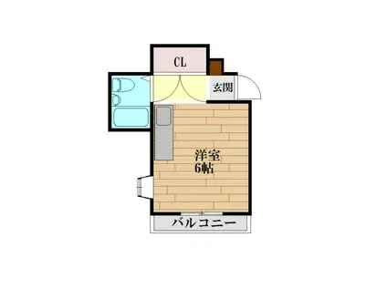 フォート佐古(ワンルーム/3階)の間取り写真