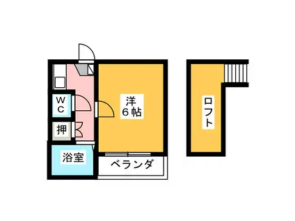 ファインコートK(1K/2階)の間取り写真