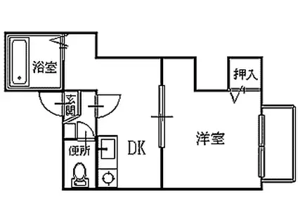 ツインキャップかわぐちA(1DK/1階)の間取り写真