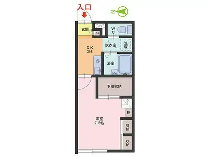 ステラポラリス(1DK/2階)の間取り写真