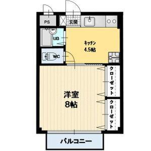 サウスERN CROSS谷地(1K/2階)の間取り写真