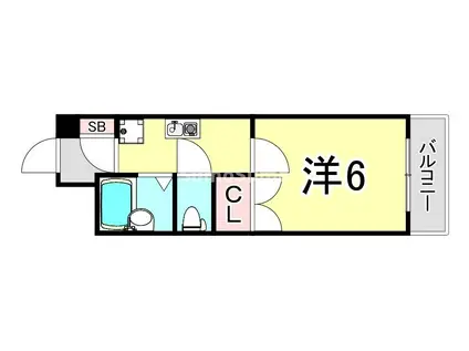 夙川ル・カンフリエ(1K/1階)の間取り写真