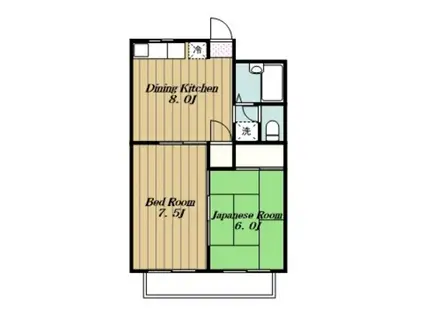 第1コートハイム国分(2DK/3階)の間取り写真
