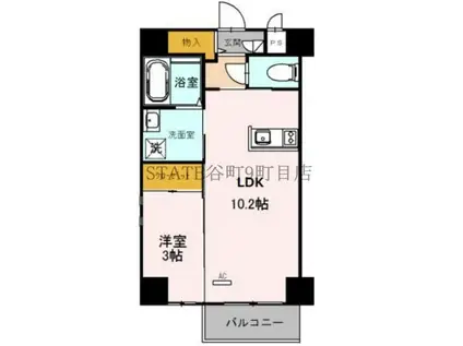 メゾンキコー今里(1LDK/4階)の間取り写真