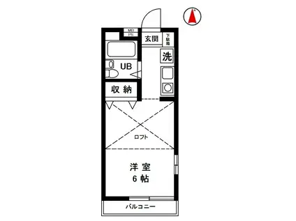 パインクレスト柳沢(ワンルーム/1階)の間取り写真