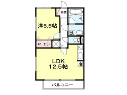コモレビ大蔵E棟(1LDK/1階)の間取り写真