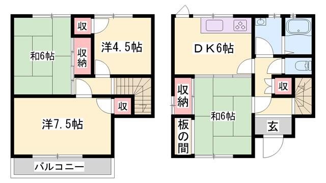 リヴィエール清流(4DK/1階)の間取り写真
