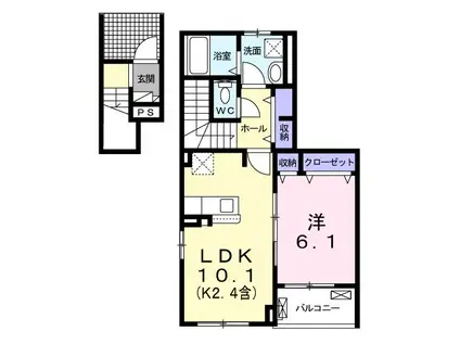シュトラール(1LDK/2階)の間取り写真
