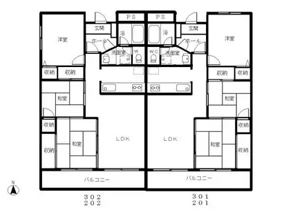 オースタム358(3LDK/3階)の間取り写真