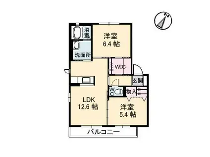 シャーメゾン湊十壱番館(2LDK/2階)の間取り写真
