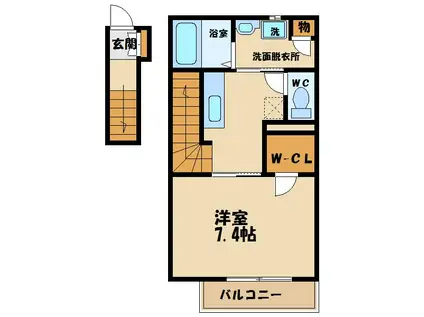 ルプレジール(1K/2階)の間取り写真