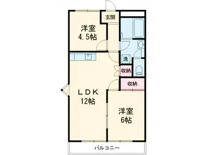 セントラルドリーム(2LDK/2階)の間取り写真