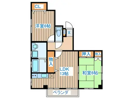 MAISON DE MILLESIME(2LDK/2階)の間取り写真