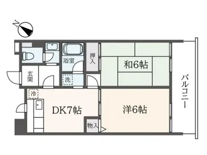 ヒロビレッジ(2DK/12階)の間取り写真