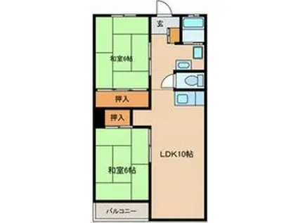 花池コーポラス(2LDK/5階)の間取り写真