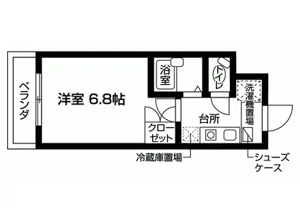 ジェイズ鷹番(1K/3階)の間取り写真